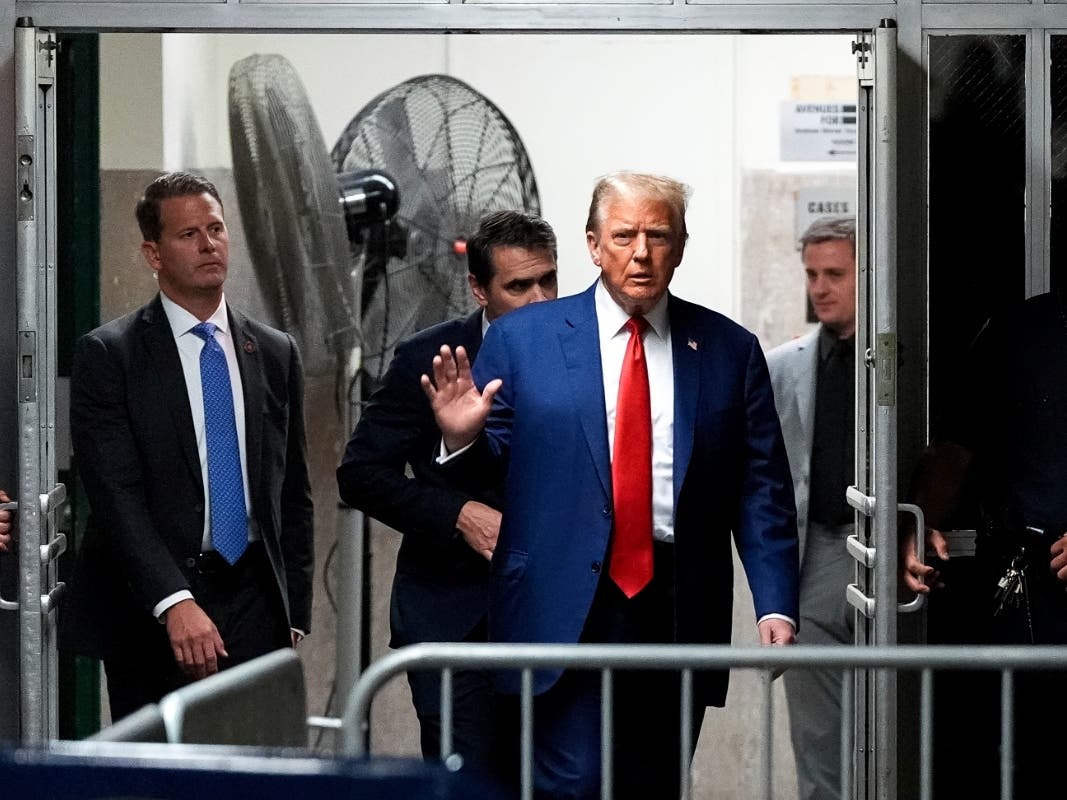 Former President Donald Trump arrives to Manhattan criminal court following a break, Monday, May 6, 2024, in New York.