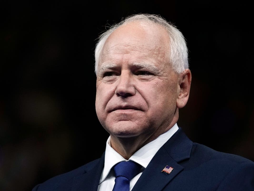 Minnesota Gov. Tim Walz, the running mate of Democratic presidential nominee Vice President Kamala Harris, is pictured at a campaign rally in Philadelphia, Aug. 6, 2024.