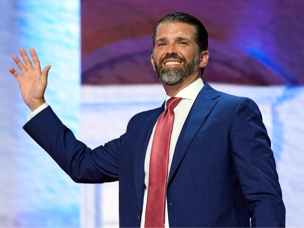 Donald Trump Jr., arrives to speak on third day of the Republican National Convention at the Fiserv Forum, Wednesday, July 17, 2024, in Milwaukee.