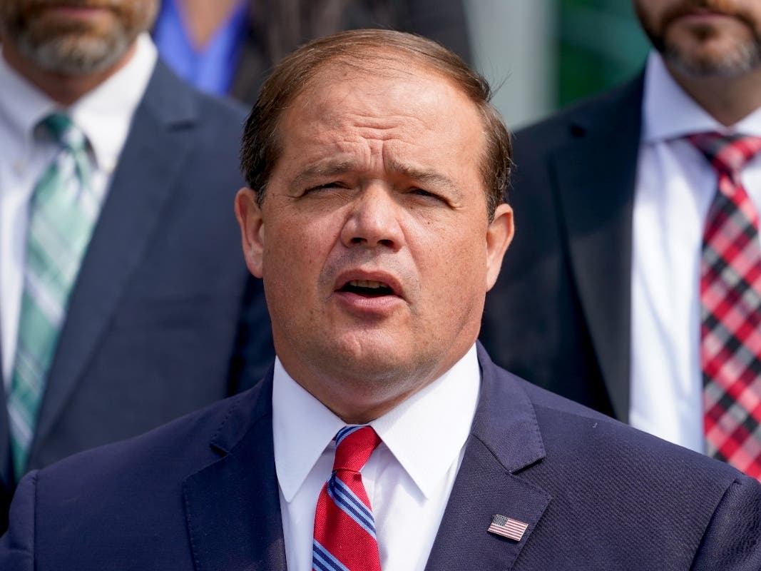 Suffolk County District Attorney Raymond Tierney speaks at a news conference to announce the identity of a victim investigators had called the "Jane Doe No. 7," as Karen Vergata, Friday, Aug. 4, 2023, in Hauppauge, New York.