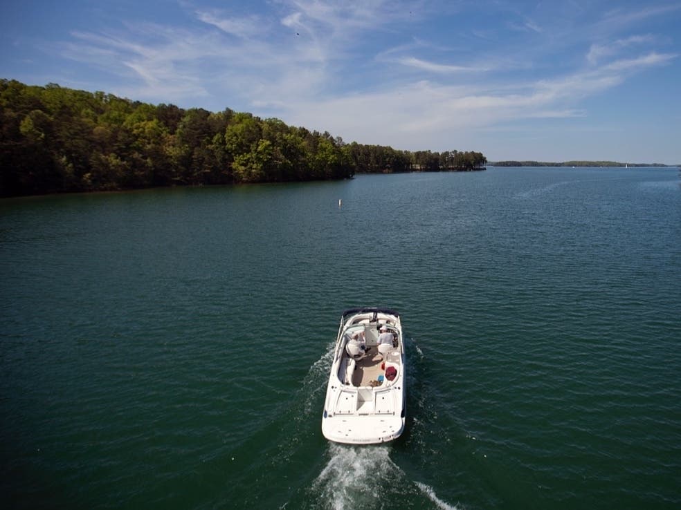 A boat passes along Lake Lanier, April 23, 2013, in Buford, Ga. 