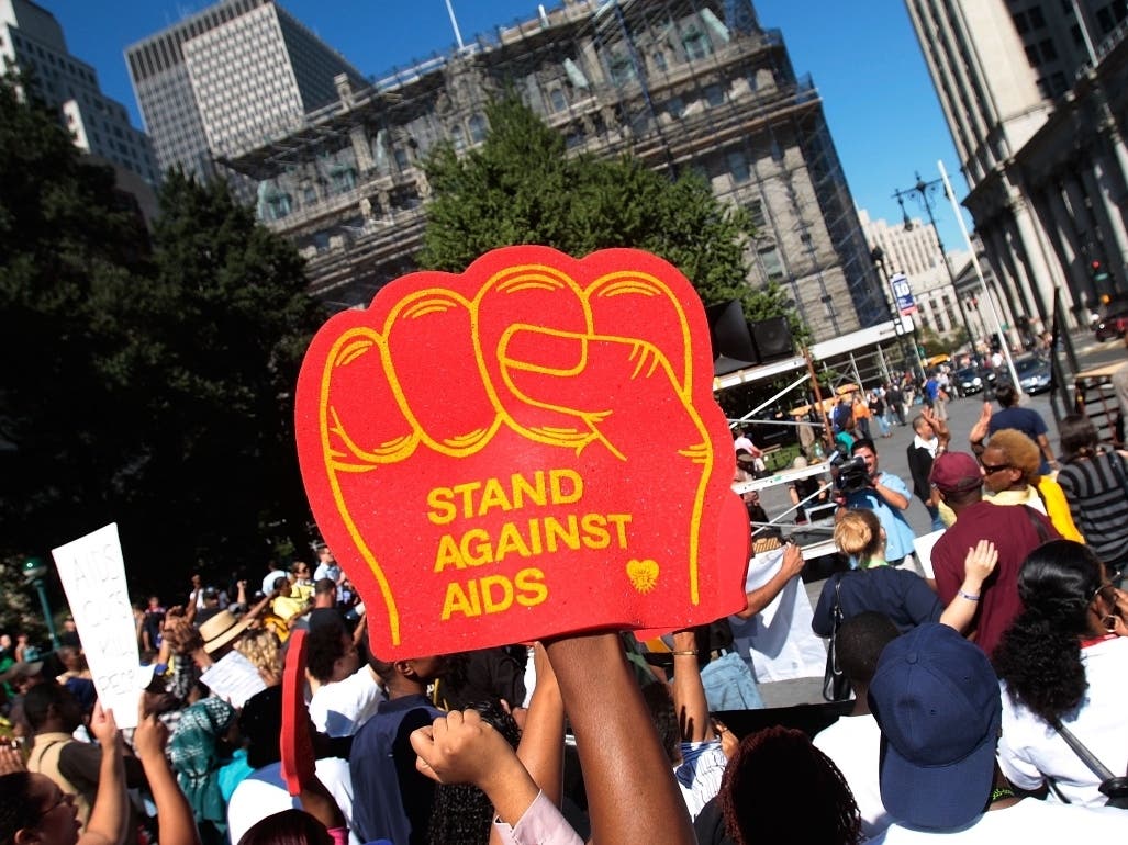 AIDS Activists Hold March And Rally In New York City