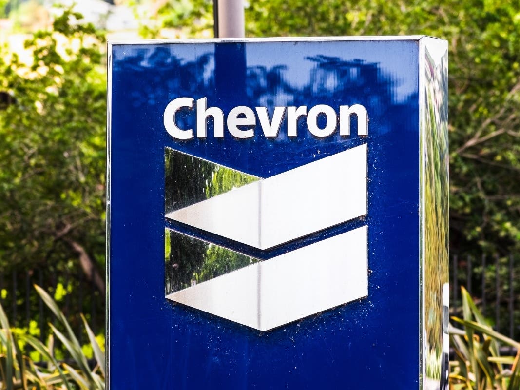  Chevron sign at their corporate headquarters in San Francisco Bay Area.