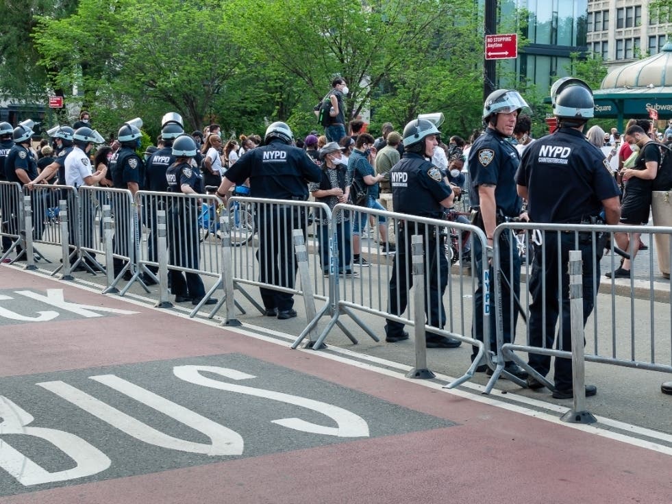 A peaceful protest against police brutality and demanding justice for George Floyd in Union Square in Manhattan, on June 4, 2020.