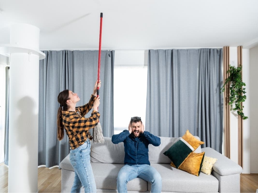 People who live in apartments and can’t escape their neighbor’s noises resort to banging on the ceiling with a broomstick. One Patch reader tried that, but said, “Things have been chilly since.”