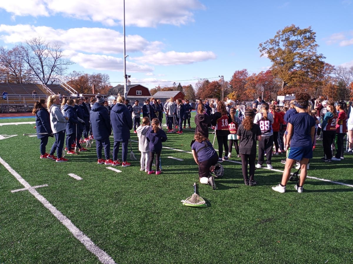 The University of Connecticut women's lacrosse team hosted a skills clinic for young players. 