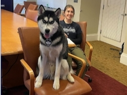 UConn Mascot, Jonathan XV was on hand with handler Laura Centanni​ Friday to address the Government Administrations and Elections Committee and the matter of naming the Husky the official state dog. 