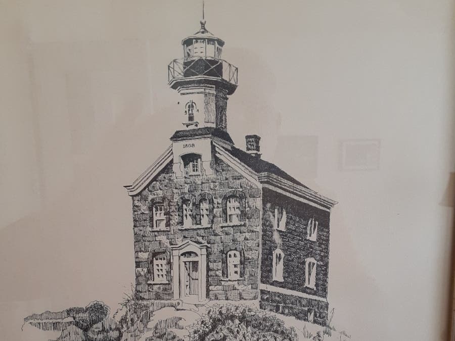 Great captain Island lighthouse by popular Greenwich artist William Connolly.