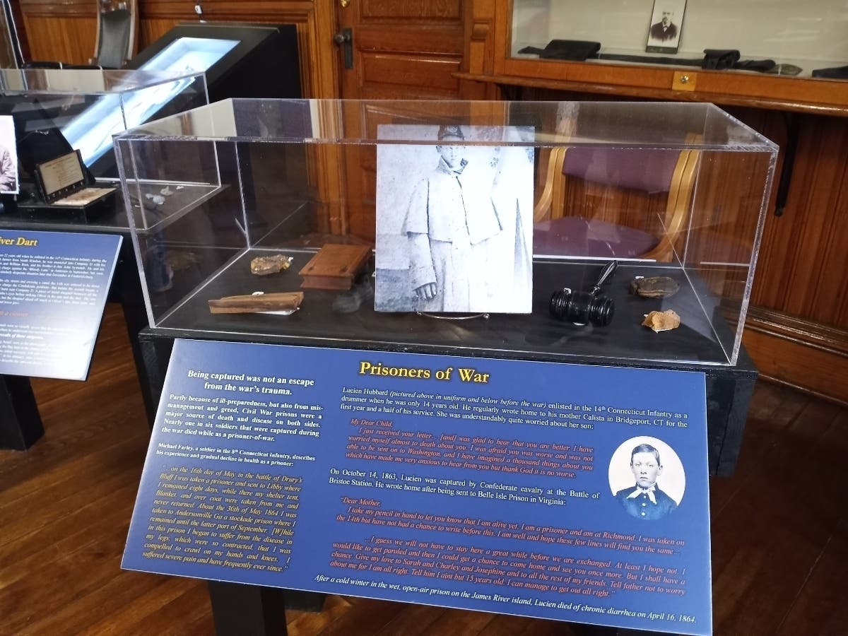 The POW display at the New England Civil War Museum and Research Center. 