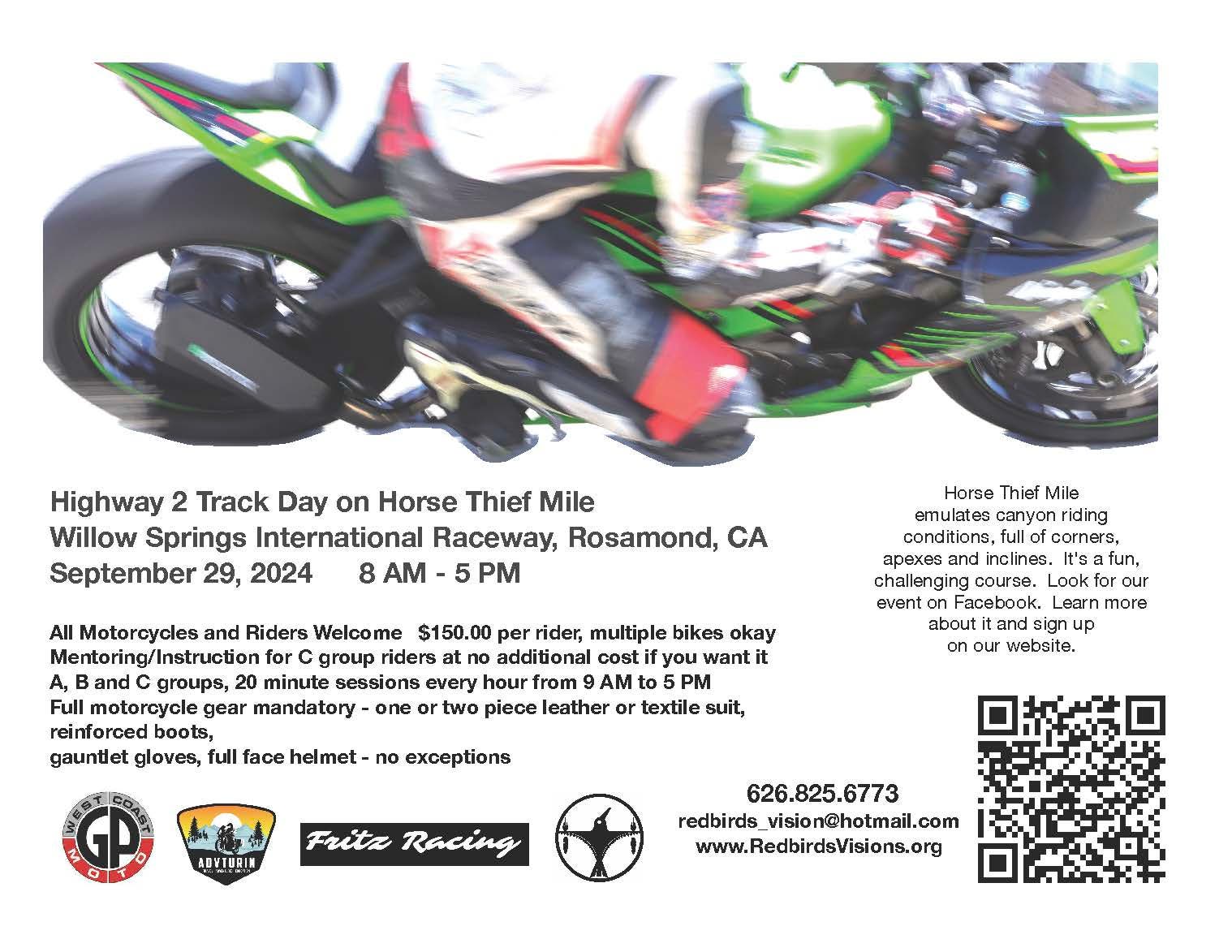 Highway 2 Motorcycle Track Day on Horse Thief Mile