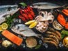 parsley, sea, restaurant, fish, lemon, fresh, food, seafood, raw, ice, ingredient, cooking, background, dinner, crustacean, gourmet, shellfi