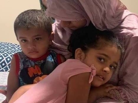 Hifsa Ahmad, who lost her Uber driver husband in a head-on crash that killed five in Quogue, with two of her children, her daughter Mishal, 3, and youngest son,  Ahaan, 16 months. Not pictured is her son Ayaan, 6.