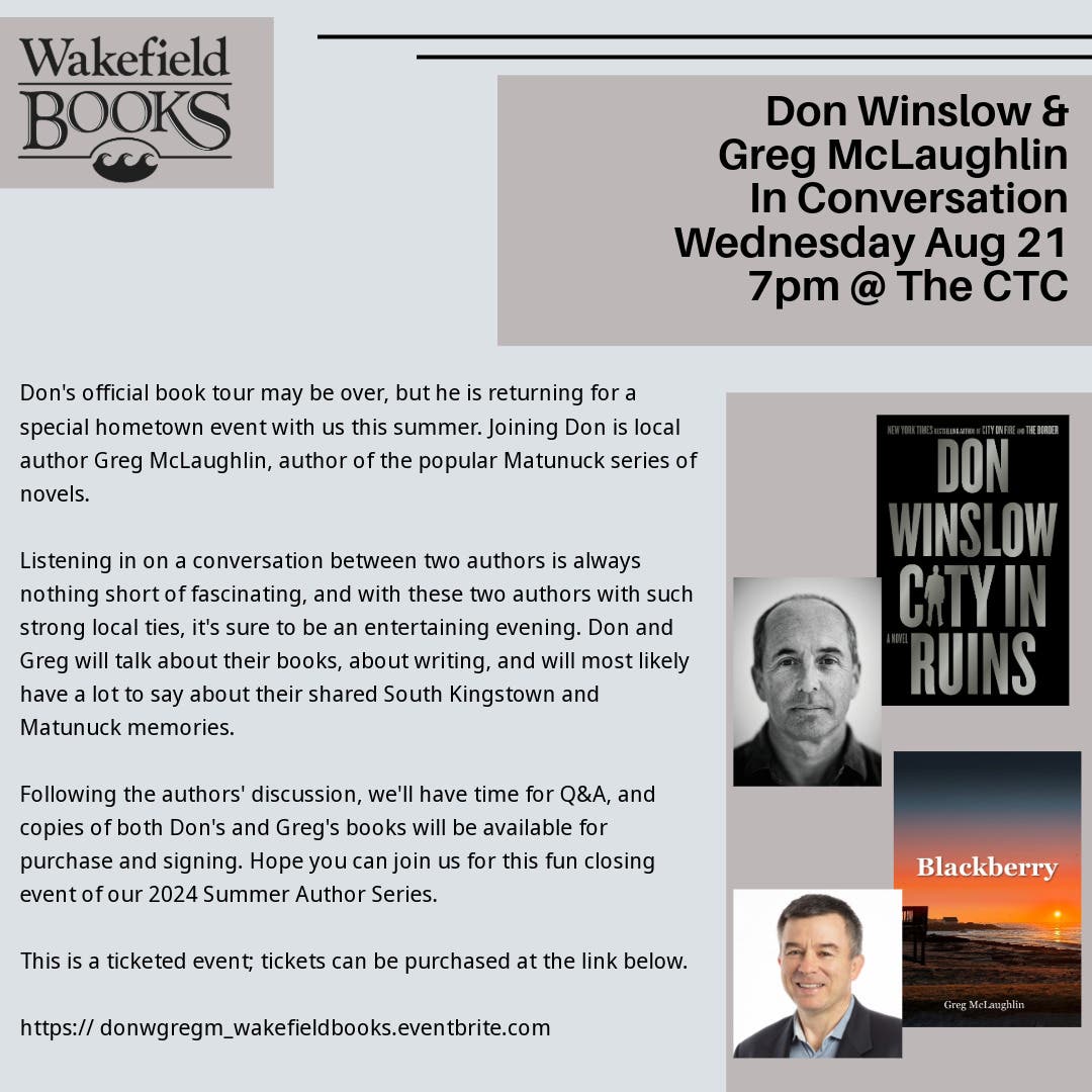 Don Winslow & Greg McLaughlin In Conversation