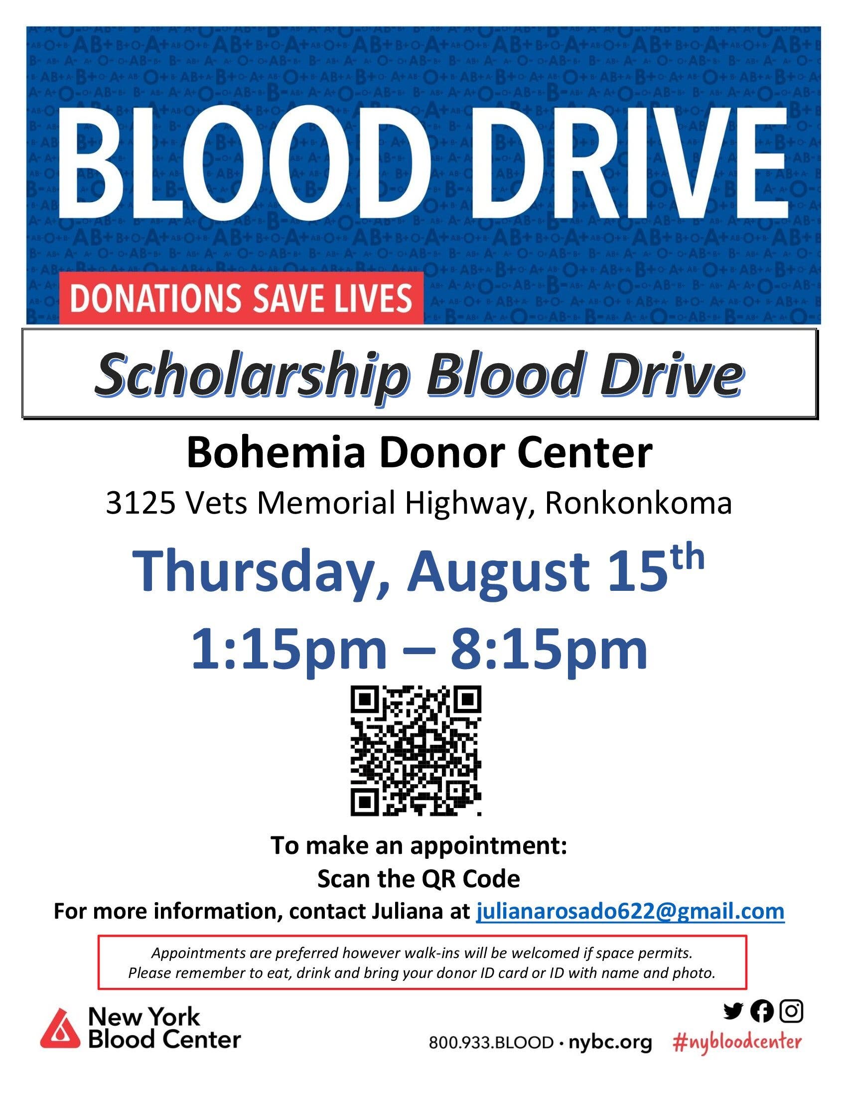 Bohemia Community Blood Drive