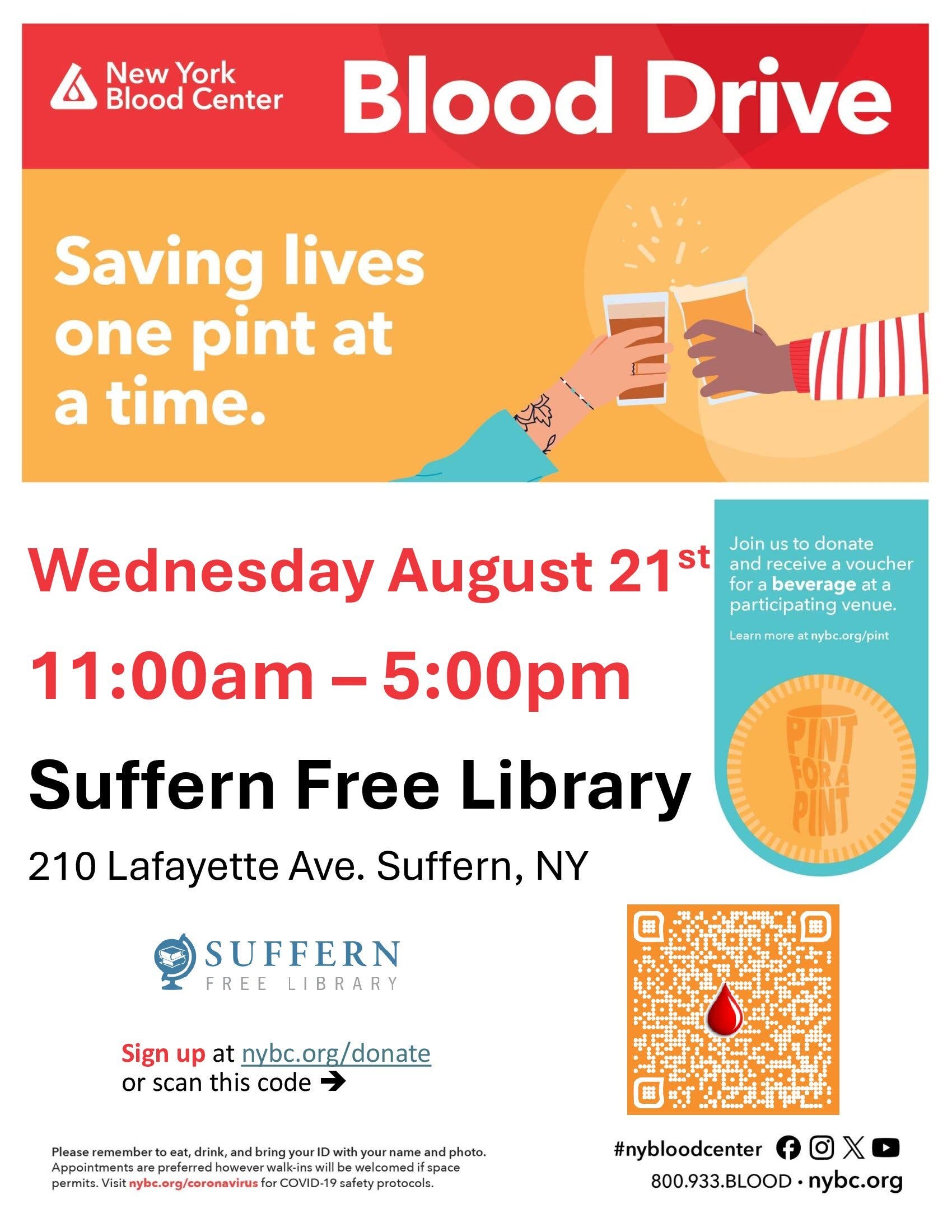 Suffern Community Blood Drive - Pint for a Pint!