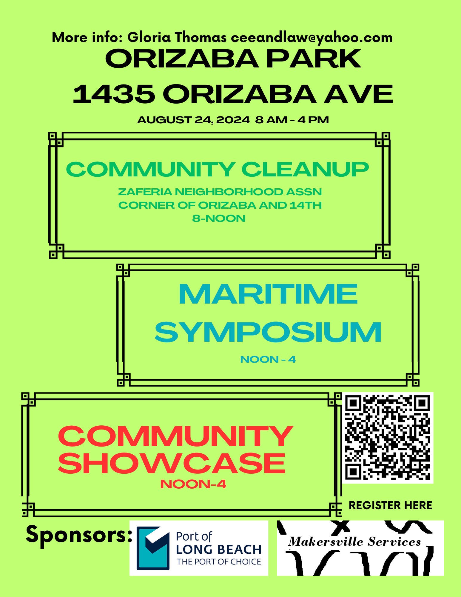 Cleanup, Maritime Symposium and Community Showcase