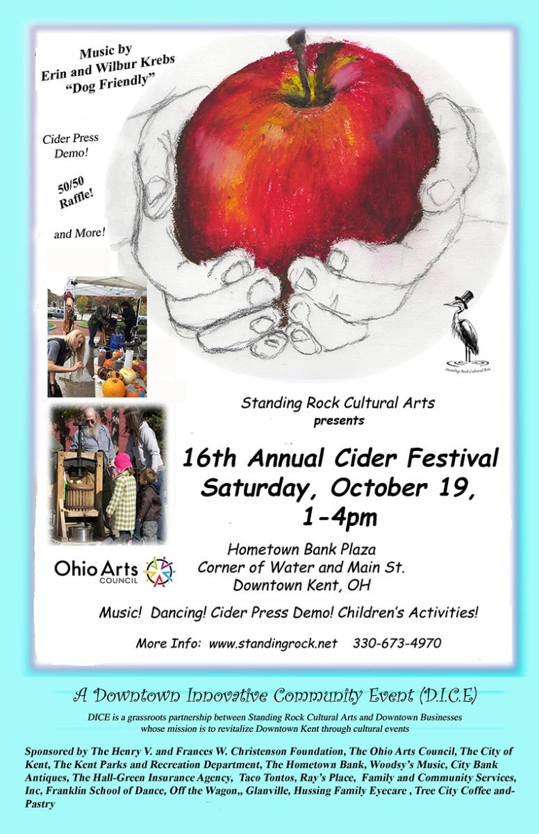 16th Annual Cider Fest. Sat Oct. 19, 1-4pm. Downtown Kent