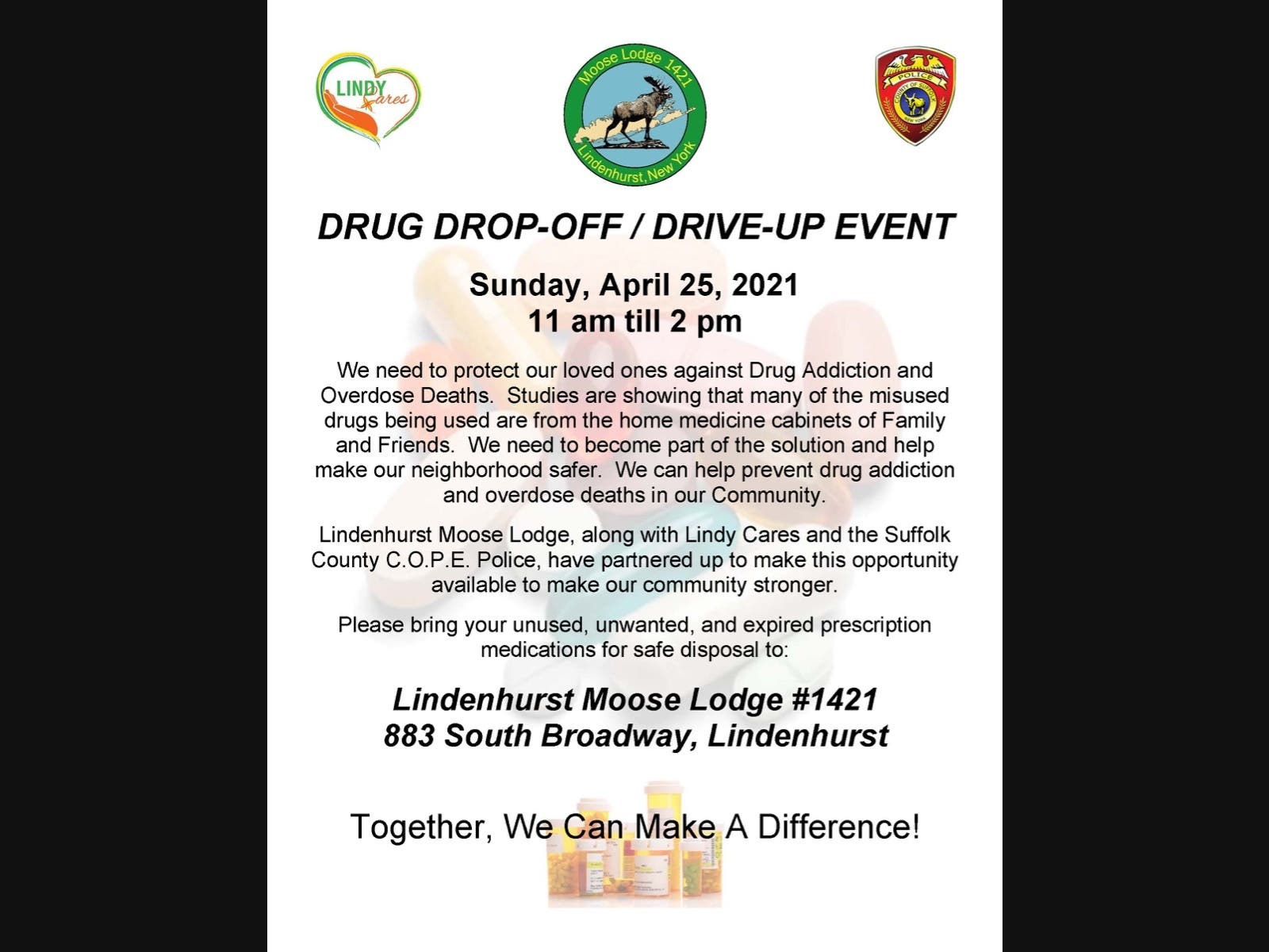 Lindenhurst Moose Lodge Drug Take Back Event