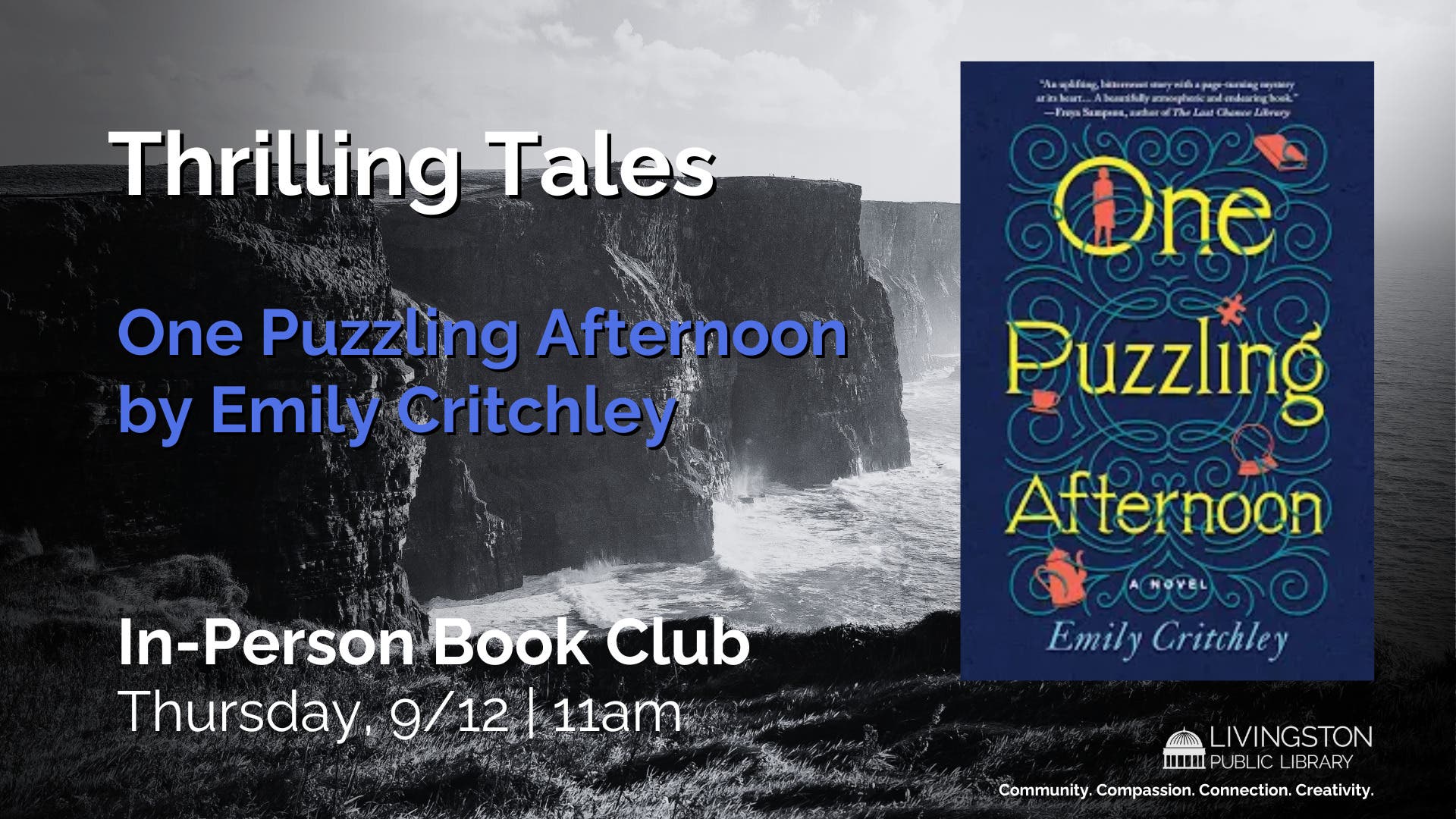 Thrilling Tales Book Club: One Puzzling Afternoon by Emily Critchley