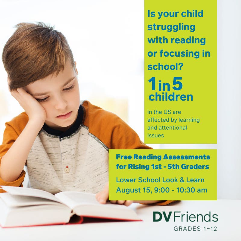 Lower School Look and Learn with Free Reading Assessments for Rising 1st-5th Graders