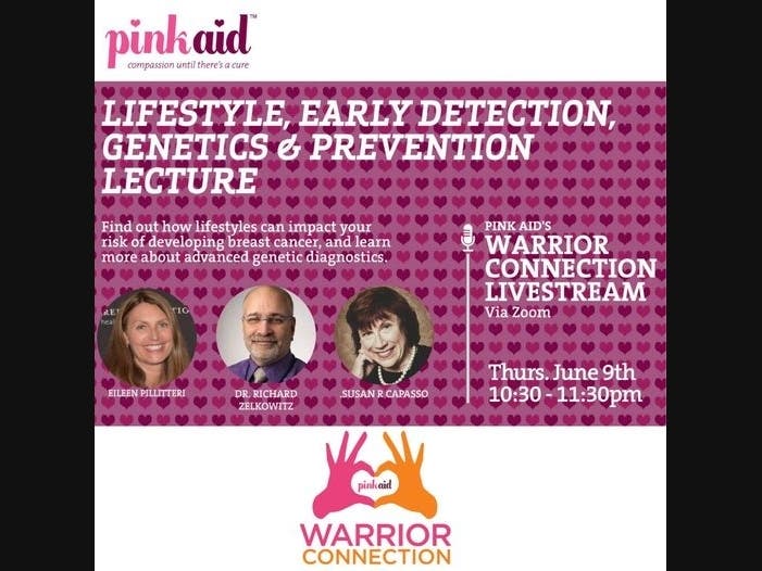 Pink Aid Virtual Warrior Connection Thursday June 9th from 10:30 - 11:30 AM.
