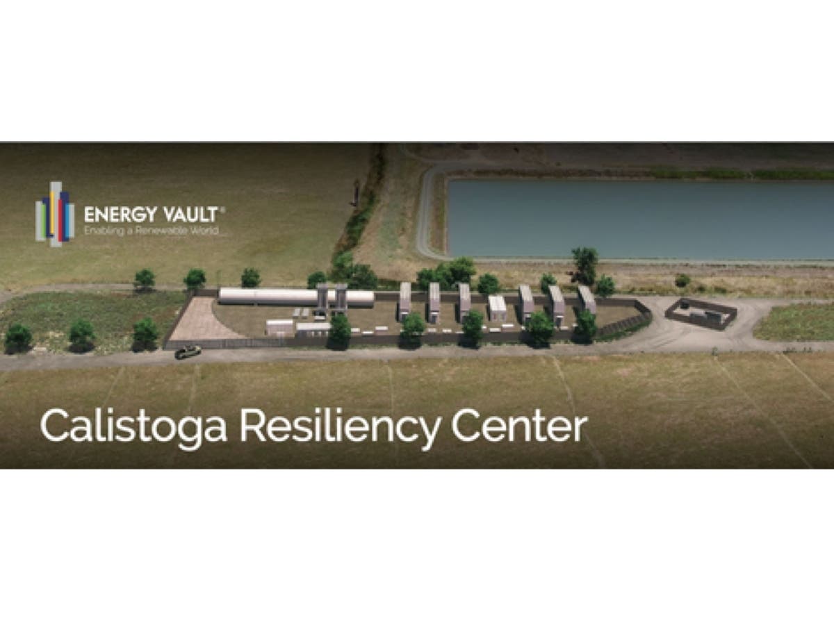 Rendering of the Calistoga Resiliency Center, a first-of-a-kind hybrid energy storage system coupling lithium-ion batteries with hydrogen fuel cells.