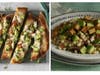 California Avocado and Crab Flatbread with Garlic Aoili and Pearl Couscous with California Avocado and Crispy Tofu,