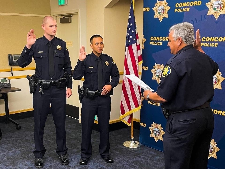 Officers Andrew Mathers and Justin Caballero join the police department in Concord, CA. 