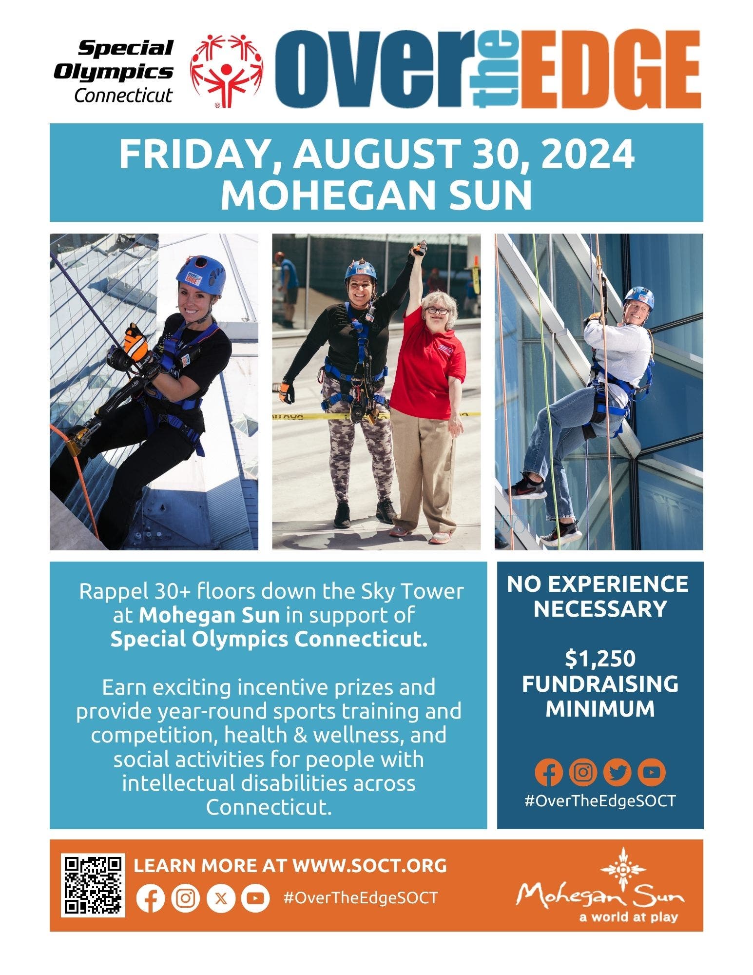 Over the Edge at Mohegan Sun to benefit Special Olympics Connecticut