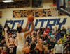 Leilani Correa goes to the hoop for 2 of her 22 points for Manchester.