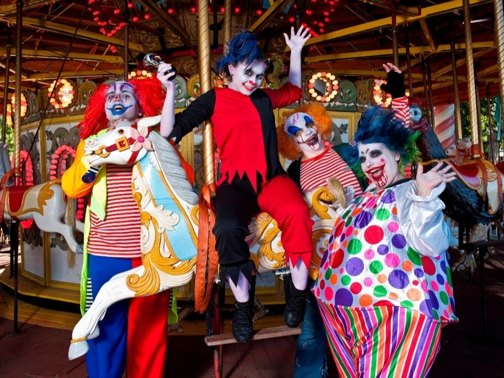 Creepy, scary clowns will be out and about at Fright Fest at Six Flags Great Adventure in 2021.