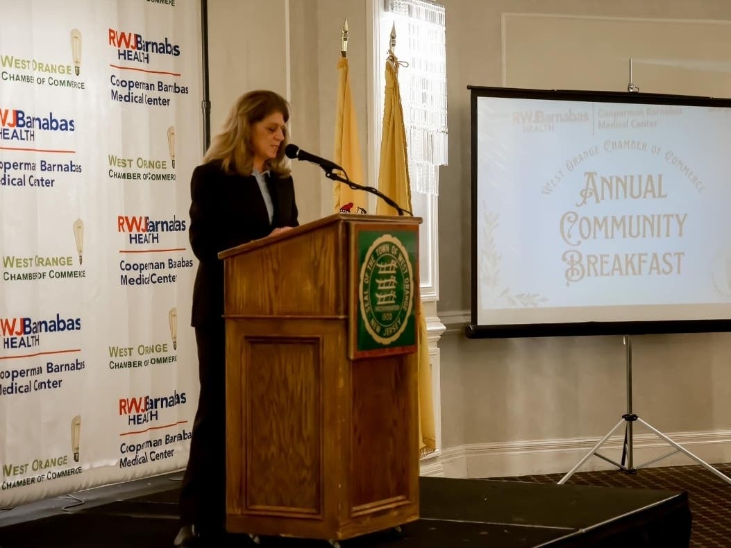 West Orange Mayor Susan McCartney presented the annual State of the Township address at the West Orange Chamber of Commerce’s 2024 community breakfast event, which was held at the Wilshire Grand Hotel on Feb. 15.