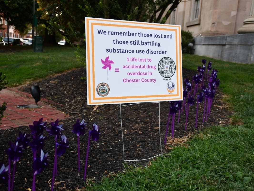 A special "Night of Light" event and pinwheel display will recognize lives lost due to drug overdoses in Chester County.