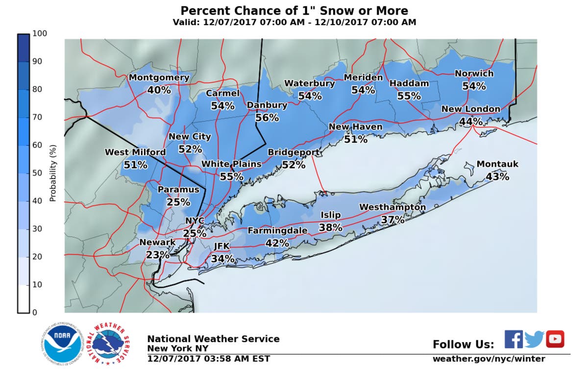 NYC Snow Threat Prompts Hazardous Outlook