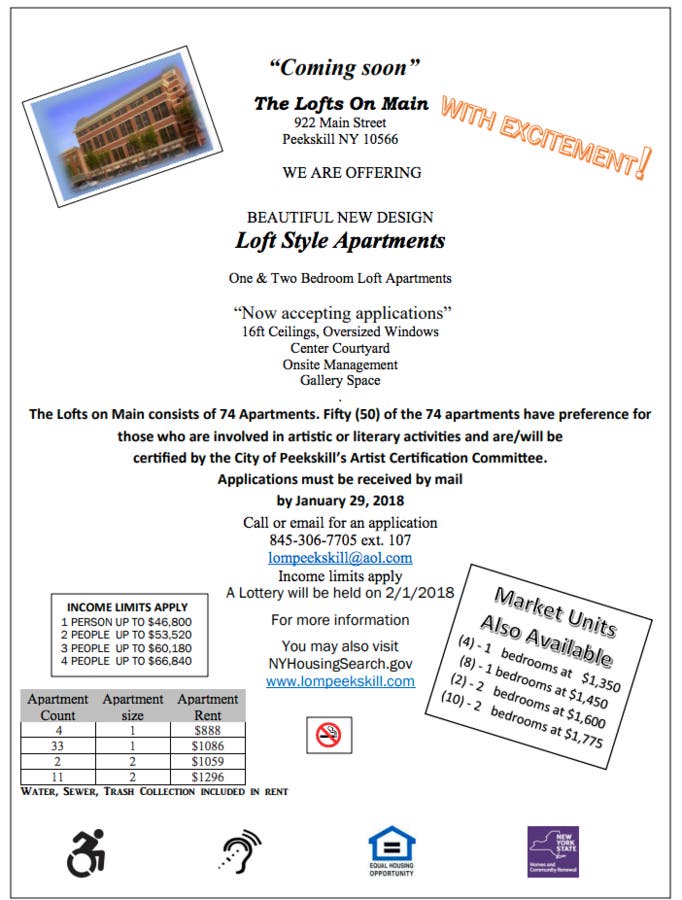 Coming Soon: The Lofts on Main (Accepting Applications)