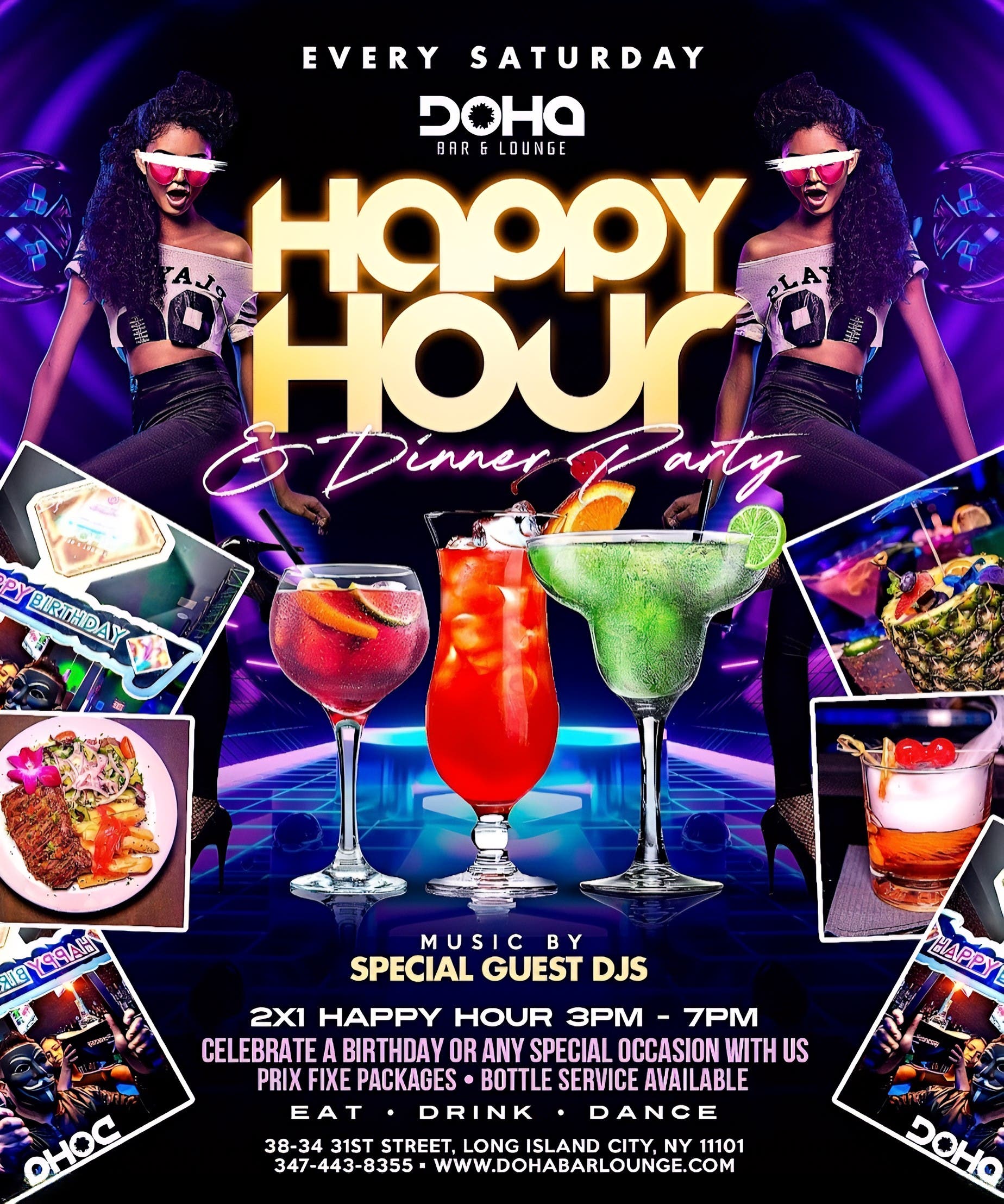 Saturday Night Happy Hour & Dinner Party at Doha Bar Lounge