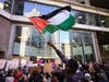 Pro-Palestine protesters at CUNY Hunter College in New York City. SJP has a chapter at CUNY and at many colleges across the U.S.