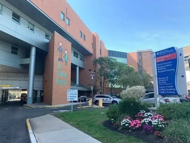 Outside the children's hospital wing of Saint Peter's University Hospital in New Brunswick.