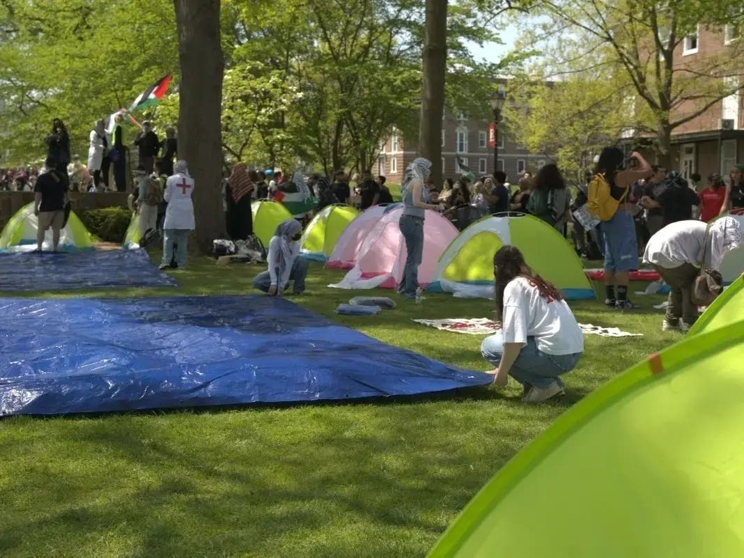 The pro-Gaza tent camp was up at Rutgers for four days, from April 29 - May 2.
