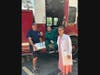 IMA Urgent Care’s nurse Colleen Gorsegner and radiology technician Michael help Shrewsbury Fire Department with donations.