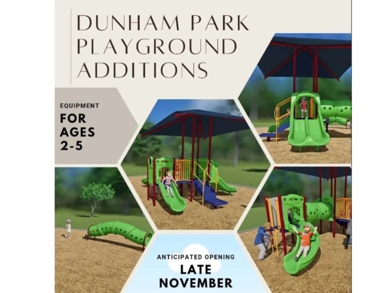 A rendering of the new playground equipment.