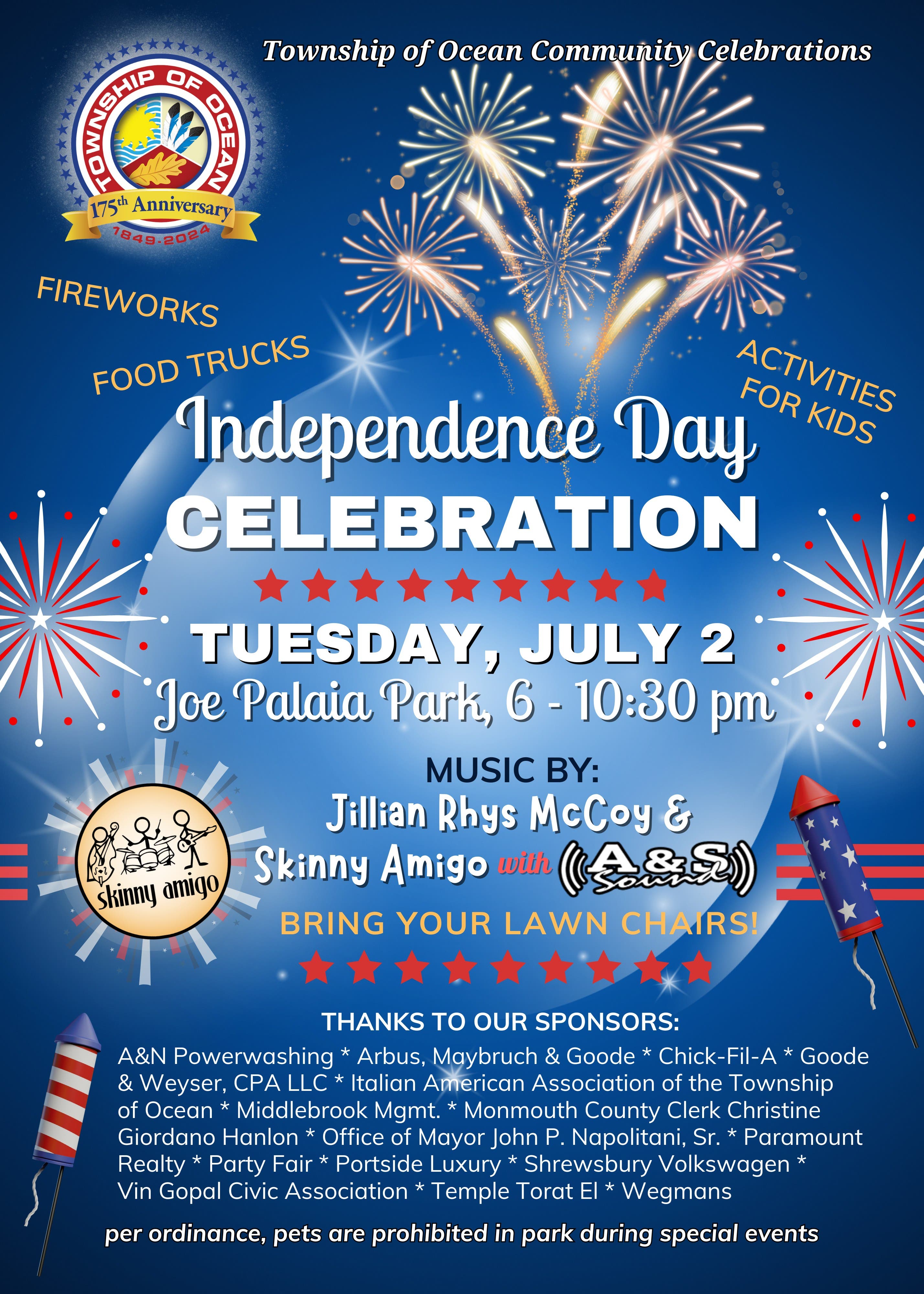 Ocean Township's July 4th Independence Day Celebration & Fireworks 2024