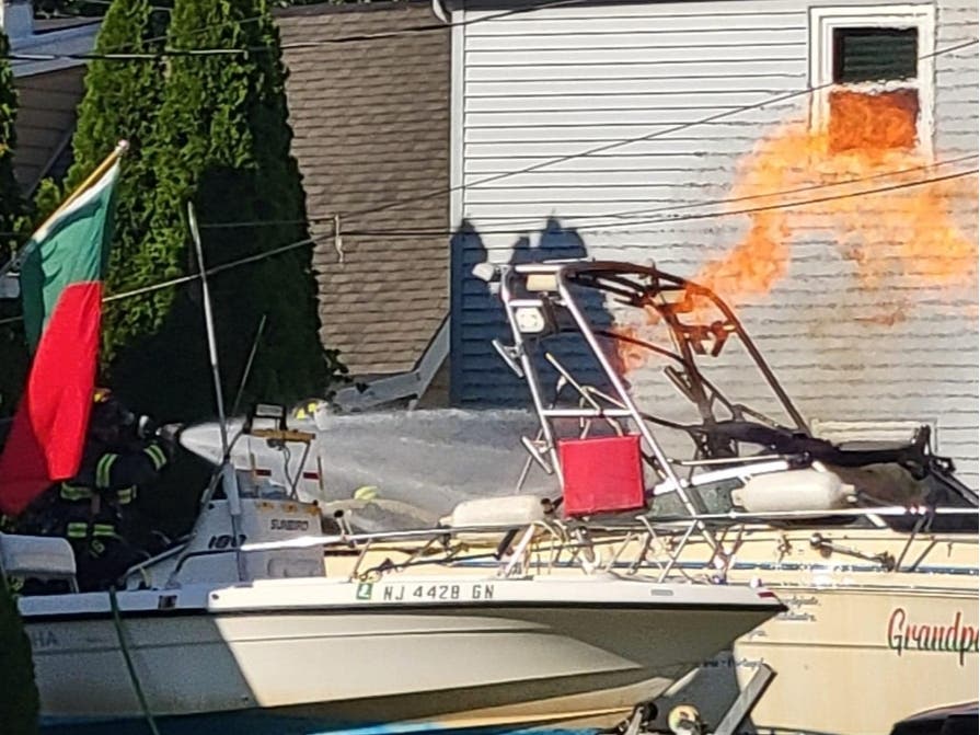 Boat Fire Ignites In Resident's Driveway In Kenilworth