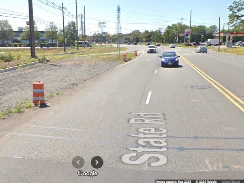 Route 206 near the Triangle Road intersection.