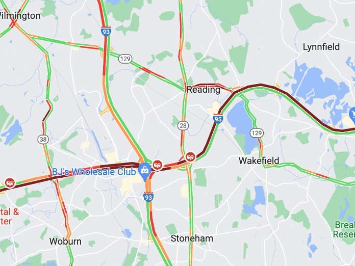 Route 128 North Closed, Both Directions Have Major Delays