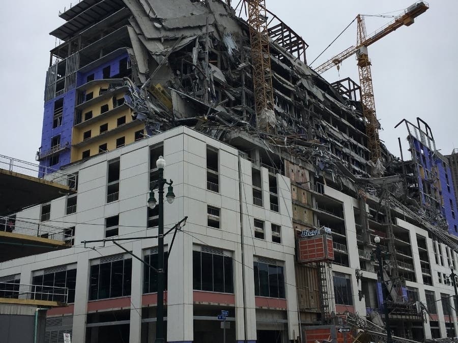 A crane collapse Saturday morning at the under-construction Hard Rock Hotel injured at least eight.