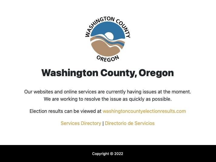 The Washington County internet has been brought down by a hardware issue, not a malicious attack, officials said Wednesday.