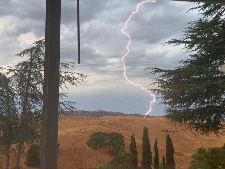 Bay Area residents awoke to thunderstorms and lightning Sunday morning.