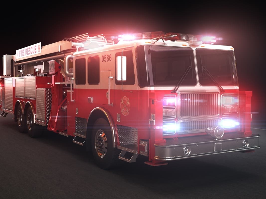 Firefighters Put Out Flames In Los Angeles Commercial Building