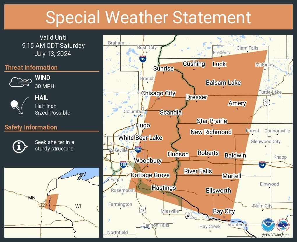 Woodbury Included In 'Special Weather Statement'